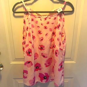 Pink sleeveless blouse